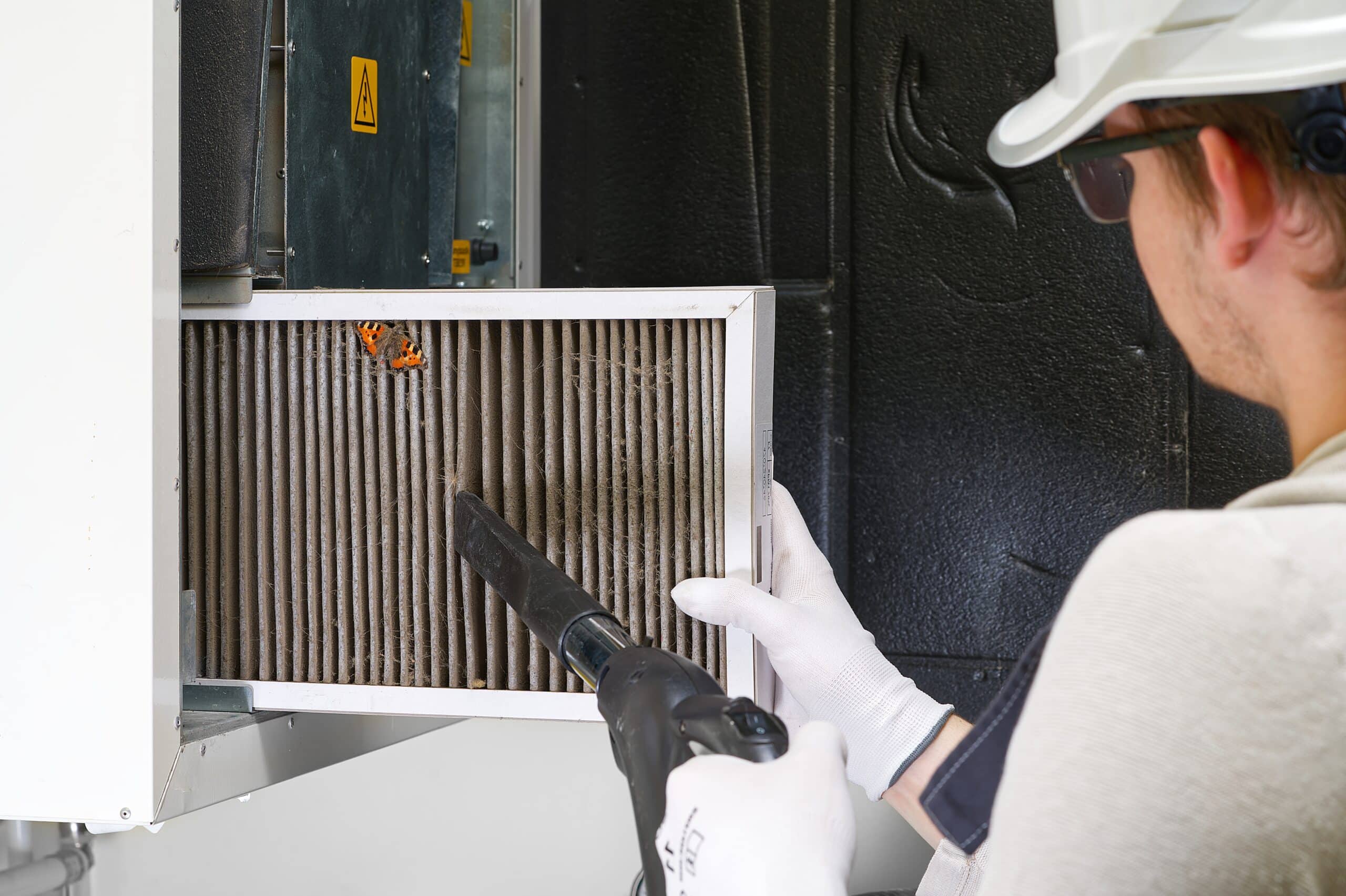 Hvac,Filter,Replacing.,Replacing,The,Filter,In,The,Central,Ventilation